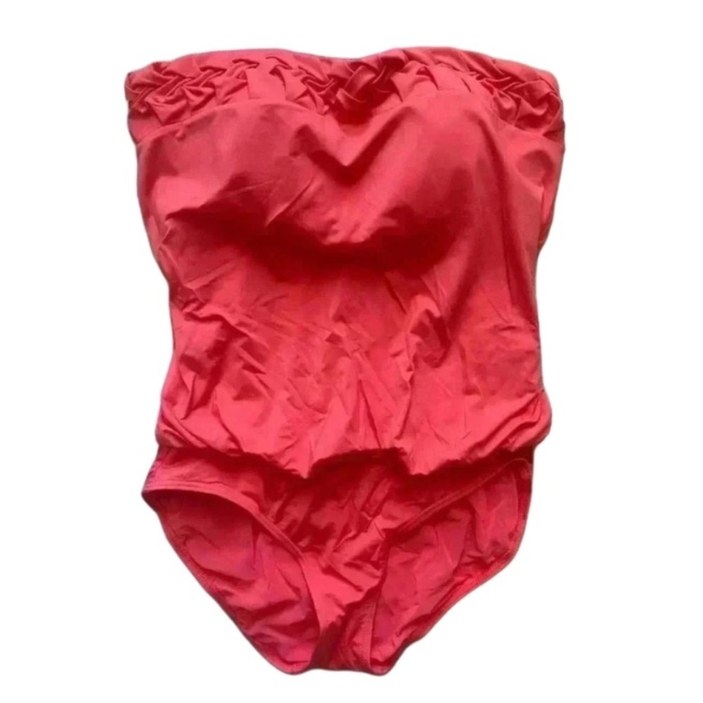 Jantzen Hot Pink Strapless Tummy Control Bathing Suit